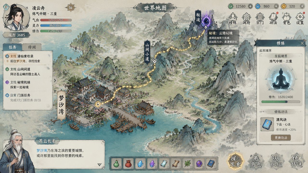 谪仙索欢录 国风修仙 玩法截图 1